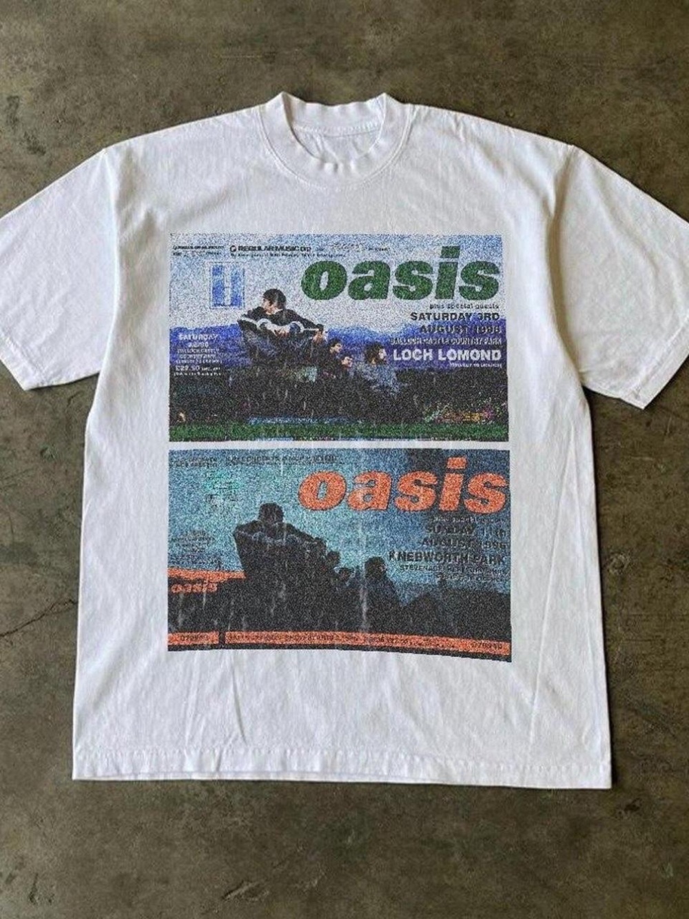 Gildan White Oasis Band Poster Graphic Tee